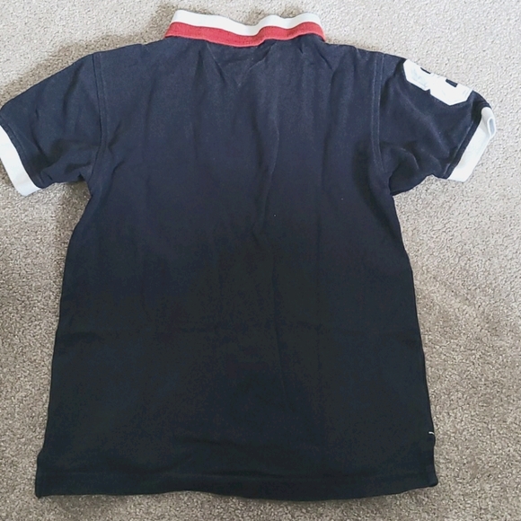 HILFIGER navy blue polo youth v-neck t shirt - Picture 2 of 4
